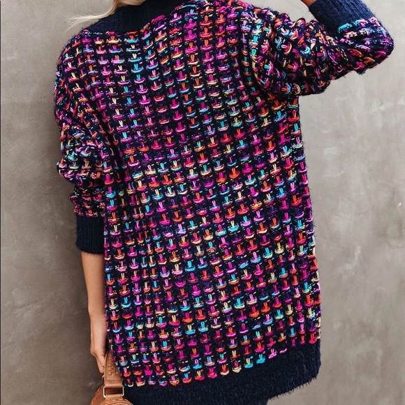 HP BEAUTY Colorblock LongSleeve Knit Cardigan - Picture 7 of 8